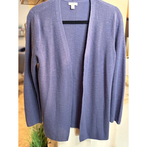 J. Jill Open Front Blue Long Sleeve Cardigan Sweater Size M 6-10 - Picture 5 of 5